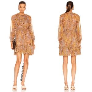 ZIMMERMANN Concert Lace Up Mini Dress Floral Paisley Silk
